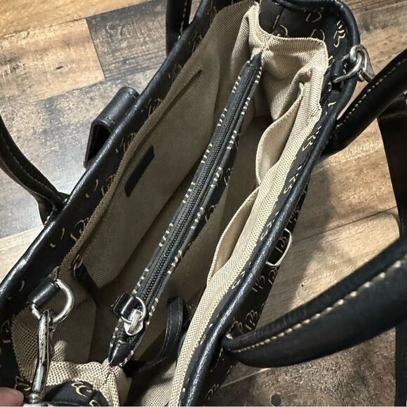 Dooney & Bourke Signature Satchel - Black/Tan - Picture 7 of 8